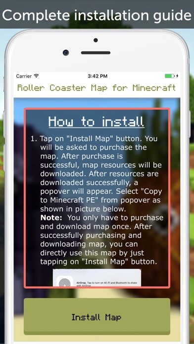 Emulate iPhone app Roller Coaster Map for Minecraft PE using MyAndroid