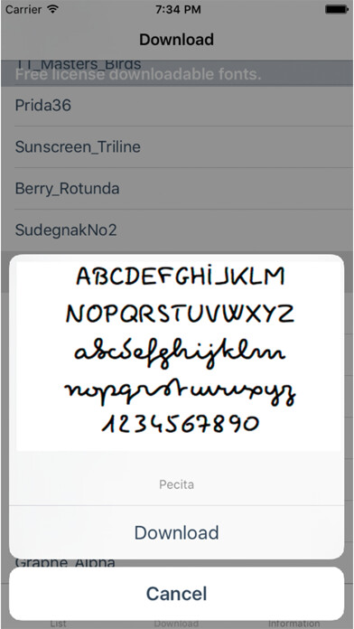 Emulate iPhone app RollFont using MyAndroid