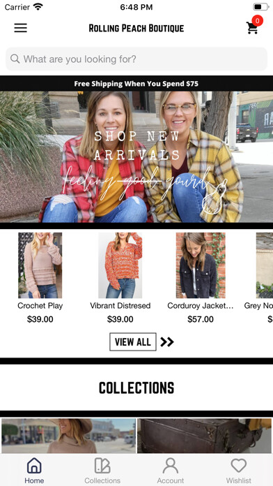 Emulate iPhone app Rolling Peach Boutique using MyAndroid Emulate iPhone app Rolling Peach Boutique using MyAndroid