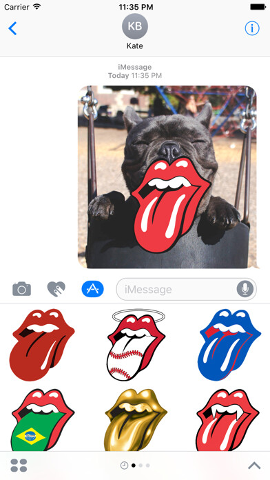 Emulate iPhone app Rolling Stones Stickers using MyAndroid Emulate iPhone app Rolling Stones Stickers using MyAndroid