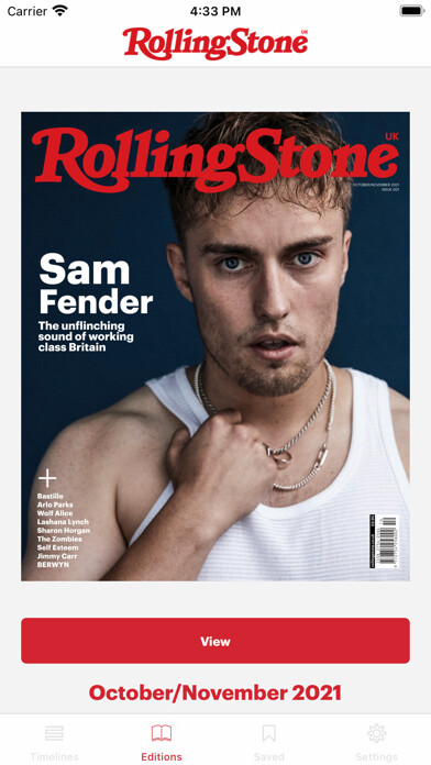 Emulate iPhone app Rolling Stone UK using MyAndroid