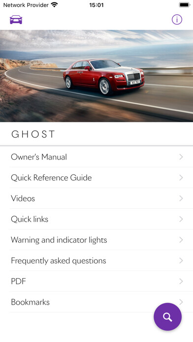 Emulate iPhone app Rolls-Royce Vehicle Guide using MyAndroid