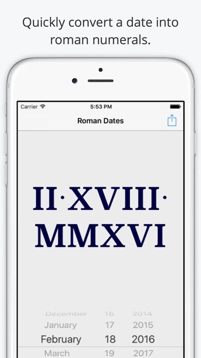 Emulate iPhone app Roman Dates using MyAndroid