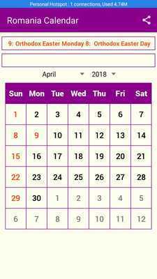 Emulate Android APK Romania Calendar