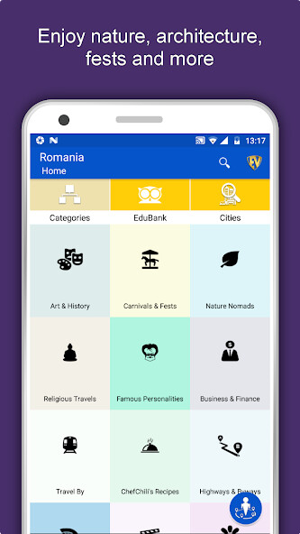Run android online APK Romania Travel  Explore, Offline Tourist Guide from MyAndroid or emulate Romania Travel  Explore, Offline Tourist Guide using MyAndroid