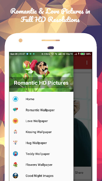 Run android online APK Romantic HD Pictures, Wallpapers  Quotes from MyAndroid or emulate Romantic HD Pictures, Wallpapers  Quotes using MyAndroid