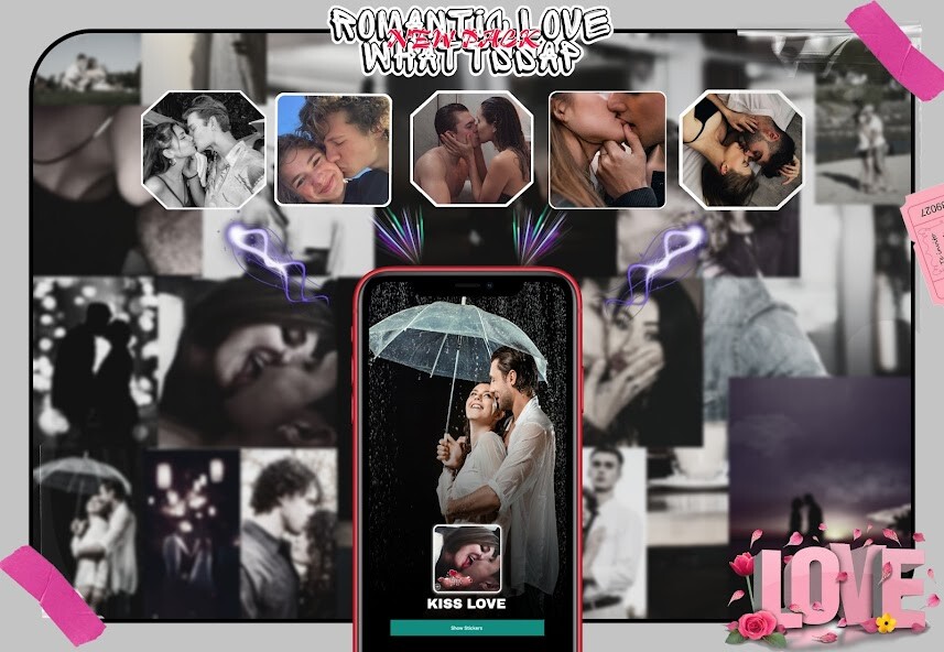 Run android online APK Romantic Kiss Stickers for WA from MyAndroid or emulate Romantic Kiss Stickers for WA using MyAndroid