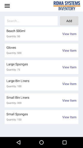 Run android online APK Roma Systems Inventory Manager from MyAndroid or emulate Roma Systems Inventory Manager using MyAndroid