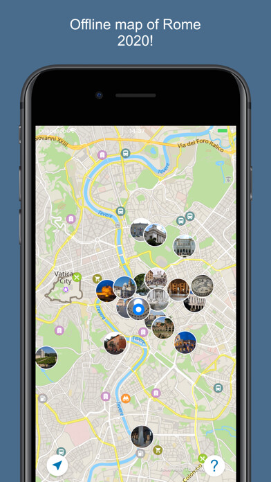 Emulate iPhone app Rome 2017 — offline map using MyAndroid Emulate iPhone app Rome 2017 — offline map using MyAndroid