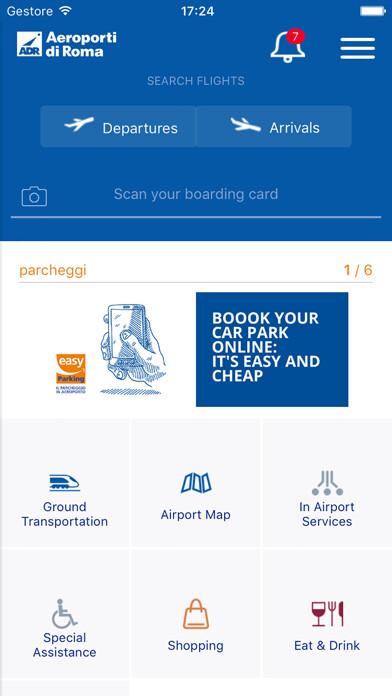 Emulate iPhone app Rome Airports using MyAndroid