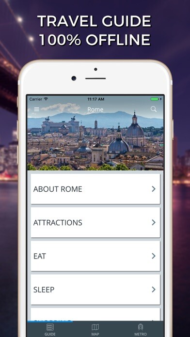 Emulate iPhone app Rome Travel Guide with Offline Street Map using MyAndroid