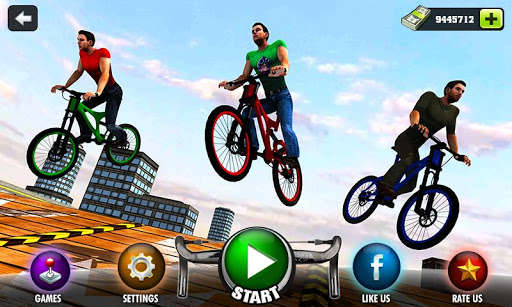 Emulate Android APK Rooftop Bicycle Stunt Rider 3D