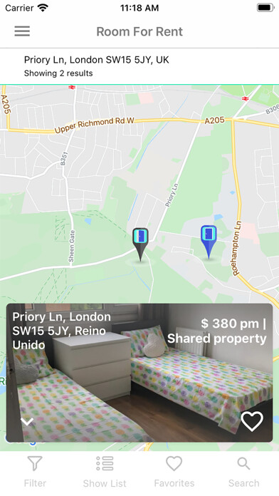 Emulate iPhone app Room For Rent using MyAndroid