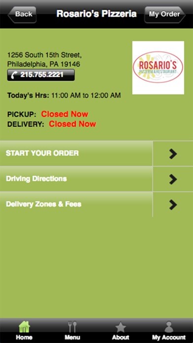 Emulate iPhone app Rosarios Pizzeria using MyAndroid Emulate iPhone app Rosarios Pizzeria using MyAndroid