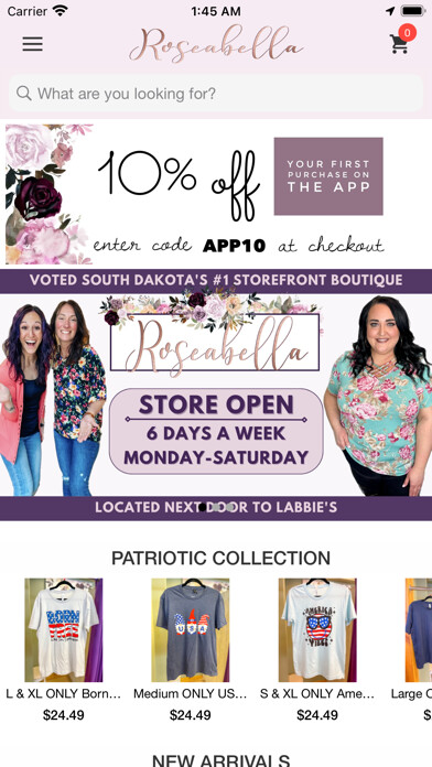 Emulate iPhone app Roseabella Boutique using MyAndroid