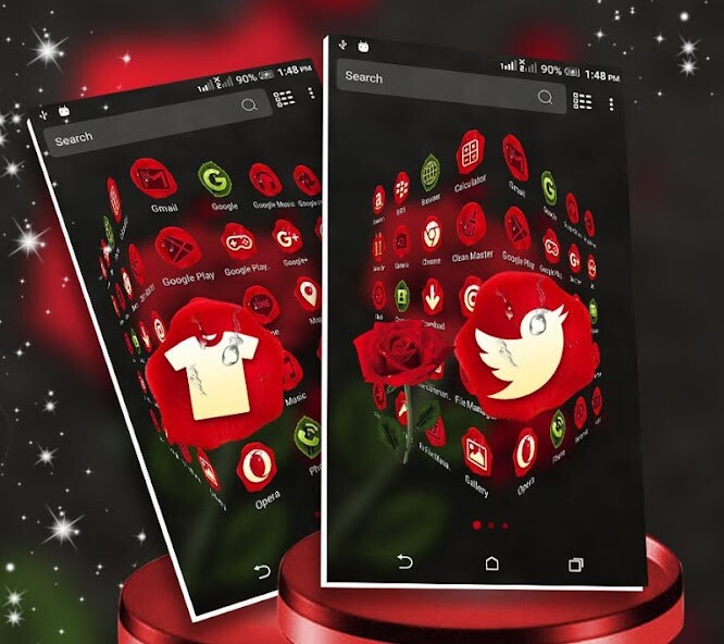 Run android online APK Rose in Black Launcher Theme from MyAndroid or emulate Rose in Black Launcher Theme using MyAndroid