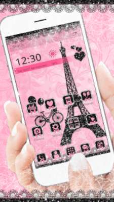 Emulate Android APK Rose Pink Paris Eiffel Tower Launcher Theme