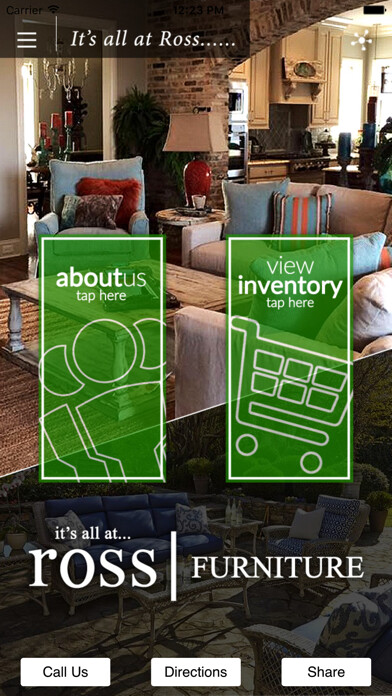 Emulate iPhone app Ross Furniture using MyAndroid