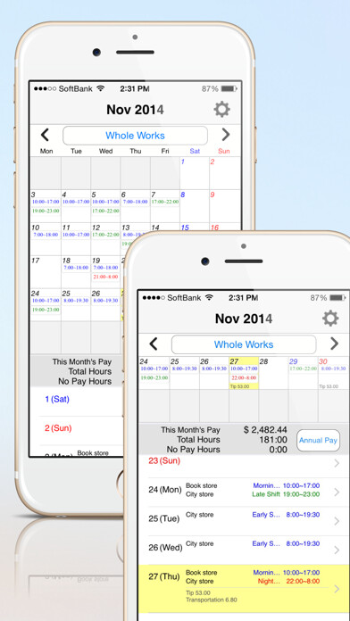 Emulate iPhone app Roster Auto payroll using MyAndroid