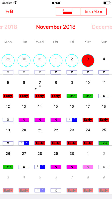 Emulate iPhone app Roster-Calendar using MyAndroid Emulate iPhone app Roster-Calendar using MyAndroid