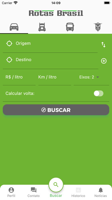 Emulate iPhone app Rotas Brasil Pedágios using MyAndroid