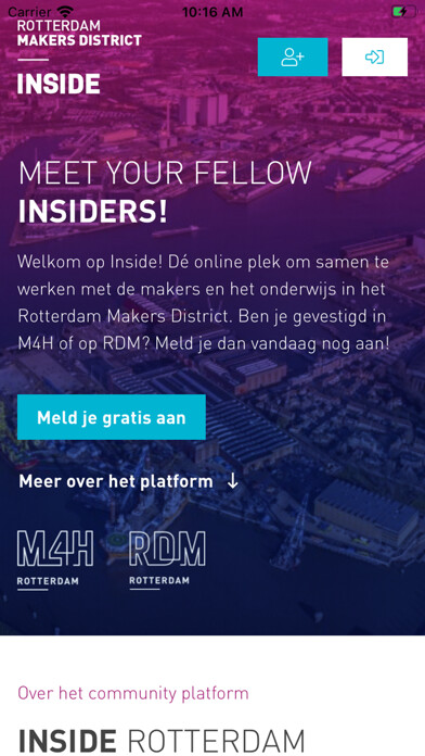 Emulate iPhone app ROTTERDAM MAKERS DISTRICT using MyAndroid