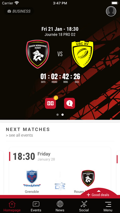 Emulate iPhone app Rouen Normandie Rugby using MyAndroid Emulate iPhone app Rouen Normandie Rugby using MyAndroid