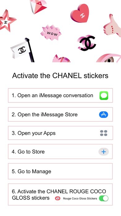 Emulate iPhone app ROUGE COCO GLOSS Sticker using MyAndroid