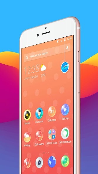 Emulate Android APK Round Colorful Ball Box --APUS Launcher theme