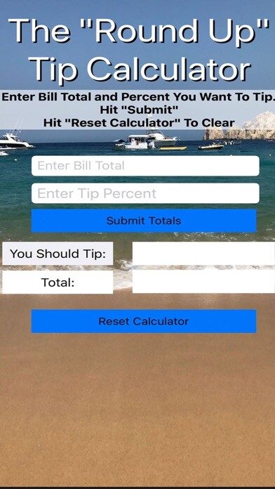 Emulate iPhone app Round Up Tip Calculator using MyAndroid