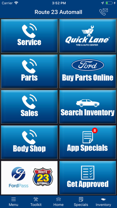 Emulate iPhone app Route 23 Automall MLink using MyAndroid