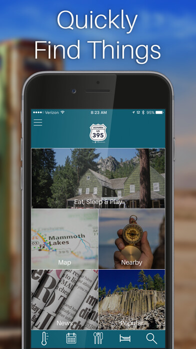 Emulate iPhone app Route 395 Guide by TripBucket using MyAndroid