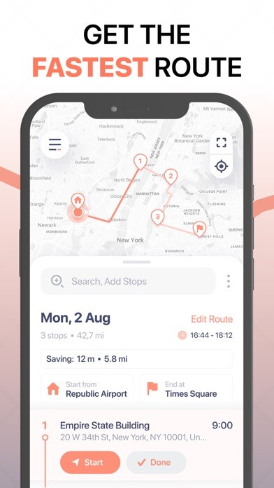 Emulate iPhone app Route Planner: Routease using MyAndroid