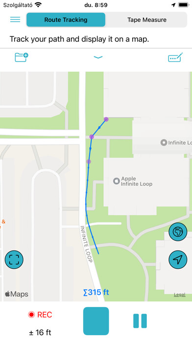 Emulate iPhone app Route Tracking Tape Measure using MyAndroid Emulate iPhone app Route Tracking Tape Measure using MyAndroid