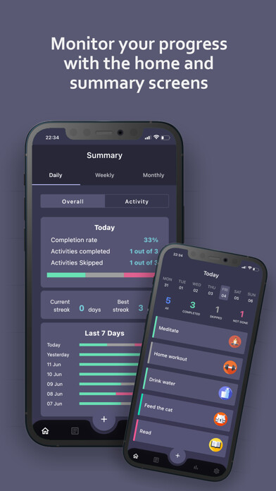 Emulate iPhone app Routinise - Self Care Routine using MyAndroid