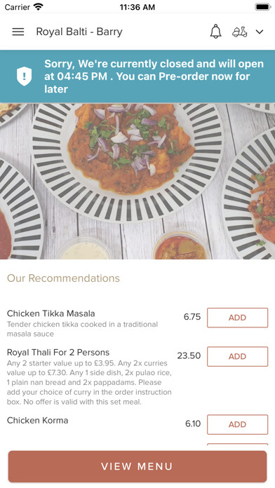 Emulate iPhone app Royal Balti in Barry using MyAndroid Emulate iPhone app Royal Balti in Barry using MyAndroid