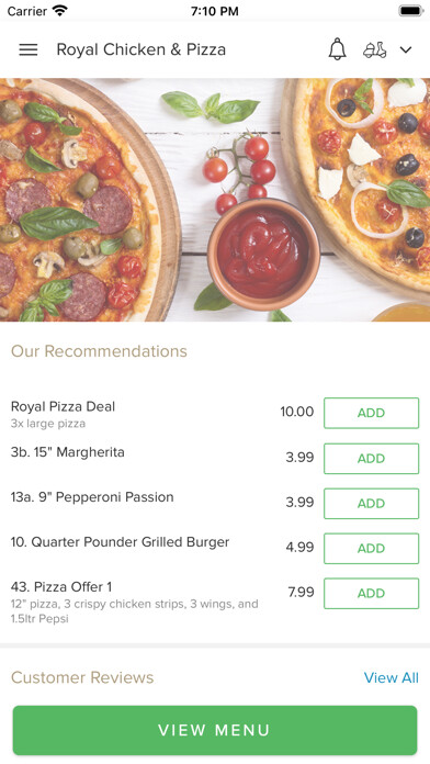 Emulate iPhone app Royal Chicken & Pizza. using MyAndroid Emulate iPhone app Royal Chicken & Pizza. using MyAndroid