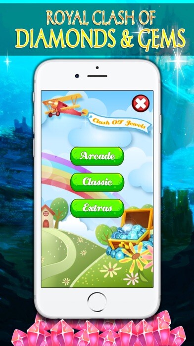 Emulate iPhone app Royal Clash of Diamonds and Gems - Puzzle using MyAndroid