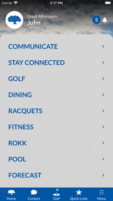 Emulate iPhone app Royal Oaks Country Club Dallas using MyAndroid
