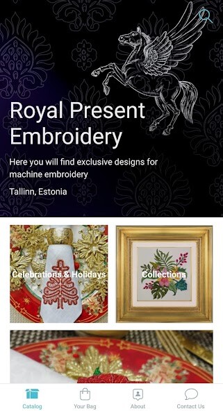 Emulate iPhone app Royal Present Embroidery using MyAndroid Emulate iPhone app Royal Present Embroidery using MyAndroid