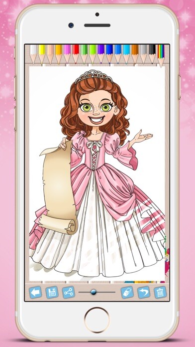 Emulate iPhone app Royal Princess Coloring Book - Paint fairy tale princesses using MyAndroid