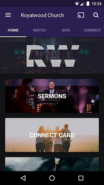 Emulate iPhone app Royalwood Church using MyAndroid