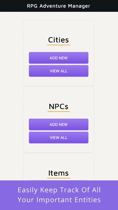 Emulate iPhone app RPG Adventure Manager using MyAndroid