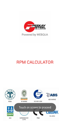 Emulate Android APK RPM Calculator For Steel Mills