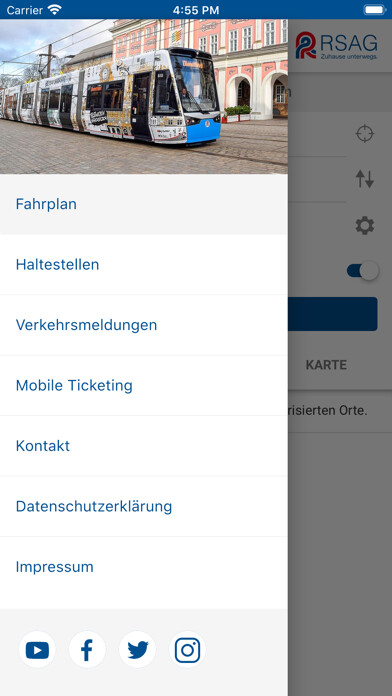 Emulate iPhone app RSAG Fahrplan using MyAndroid
