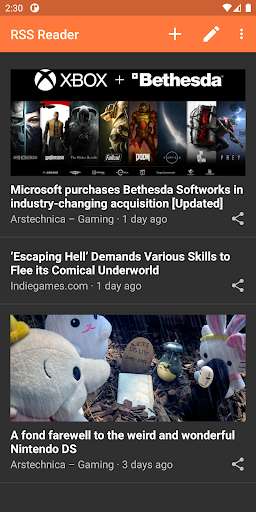 Run android online APK RSS Reader Edge from MyAndroid or emulate RSS Reader Edge using MyAndroid