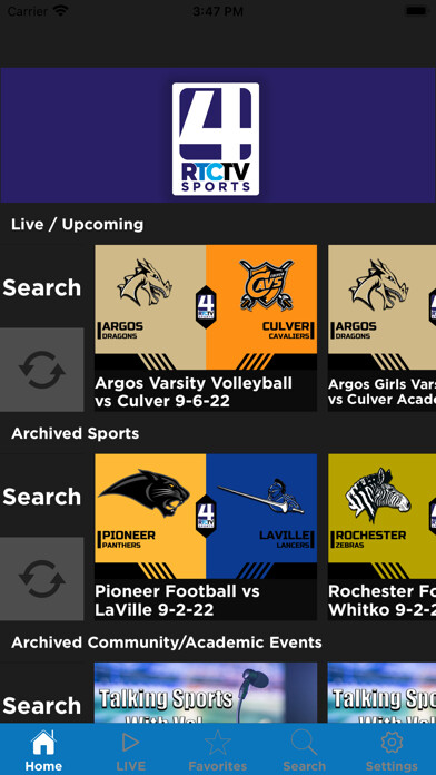 Emulate iPhone app RTCtv 4 Sports using MyAndroid