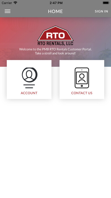 Emulate iPhone app RTO Rentals Customer Portal using MyAndroid