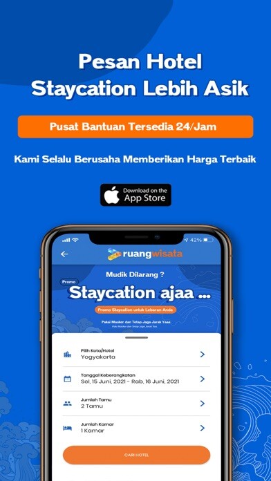 Emulate iPhone app RuangWisata Tiket Pesawat using MyAndroid