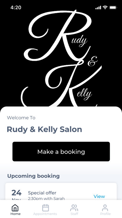 Emulate iPhone app Rudy & Kelly Salon using MyAndroid Emulate iPhone app Rudy & Kelly Salon using MyAndroid